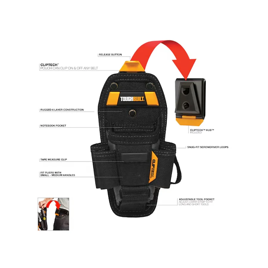 Imagem -05 - Toughbuilt-multi-ferramenta Cintura Pack Técnico 7-pocket Pouch Médio e Grande Combinado com Clip Cinto de Ferramentas Tb-ct36-m7 Tb-ct-36-l7