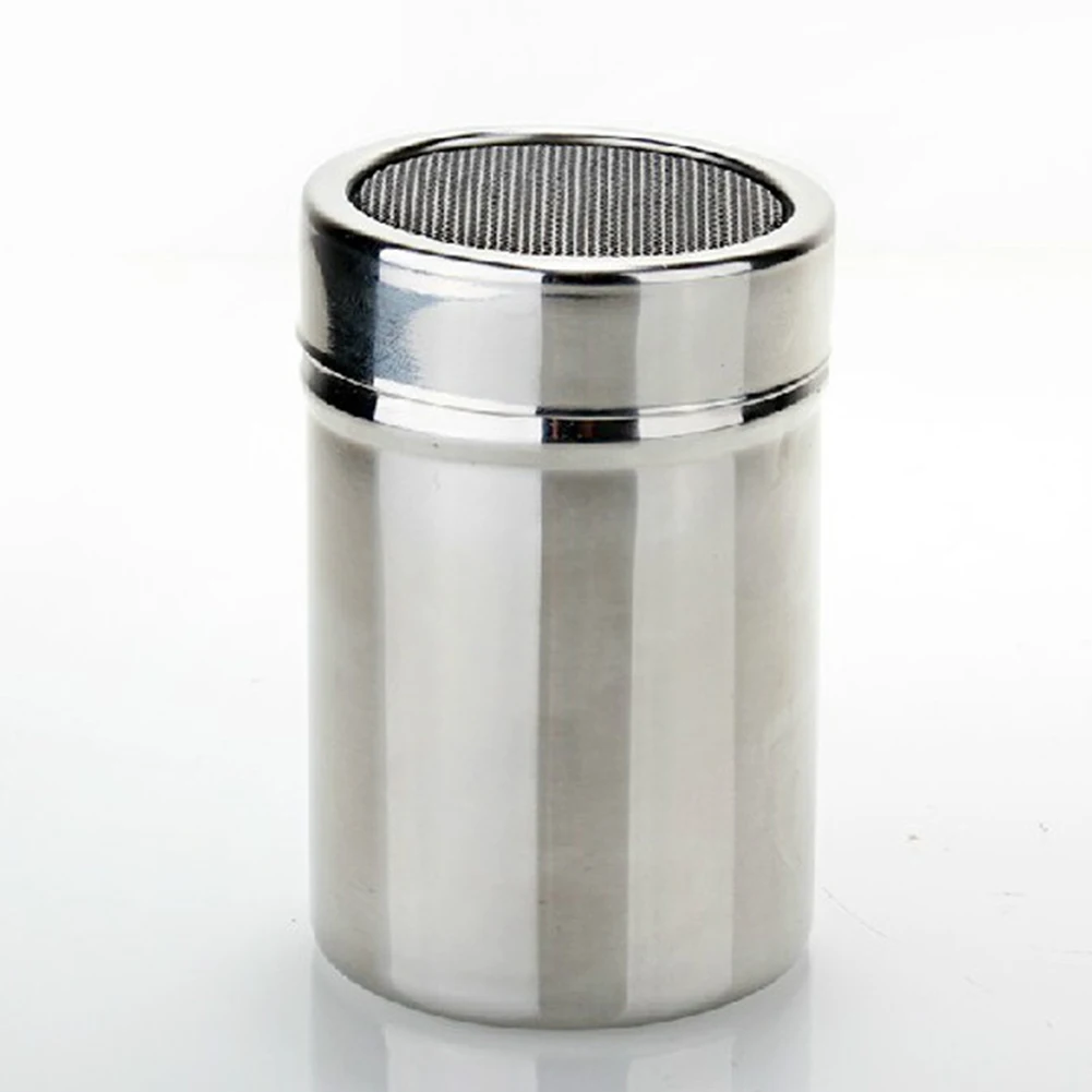 Stainless Steel Flour Sifter Icing Sugar Dredger Chocolate Powder Shaker Lid