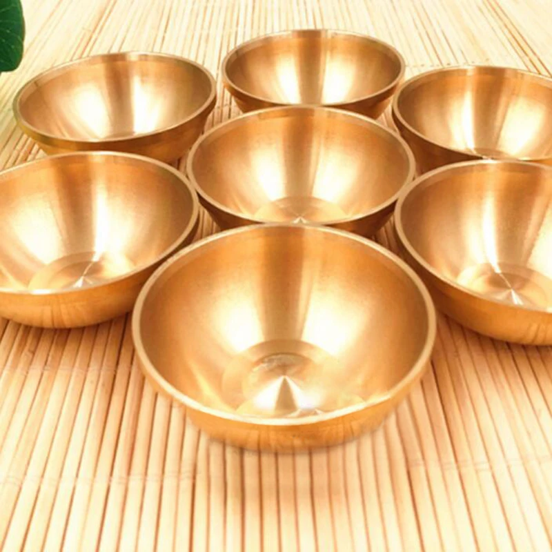 1Pc Copper Tibetan Bowl Buddha Disciples to Supply Water Meditation， of the cup