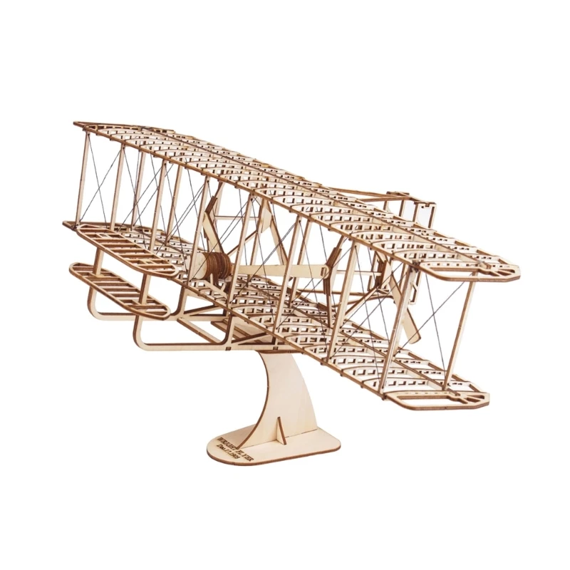 Wood Model Aircraft set Wood Puzzle DIY Wright Flyer Model Airplanes set Gift X90C