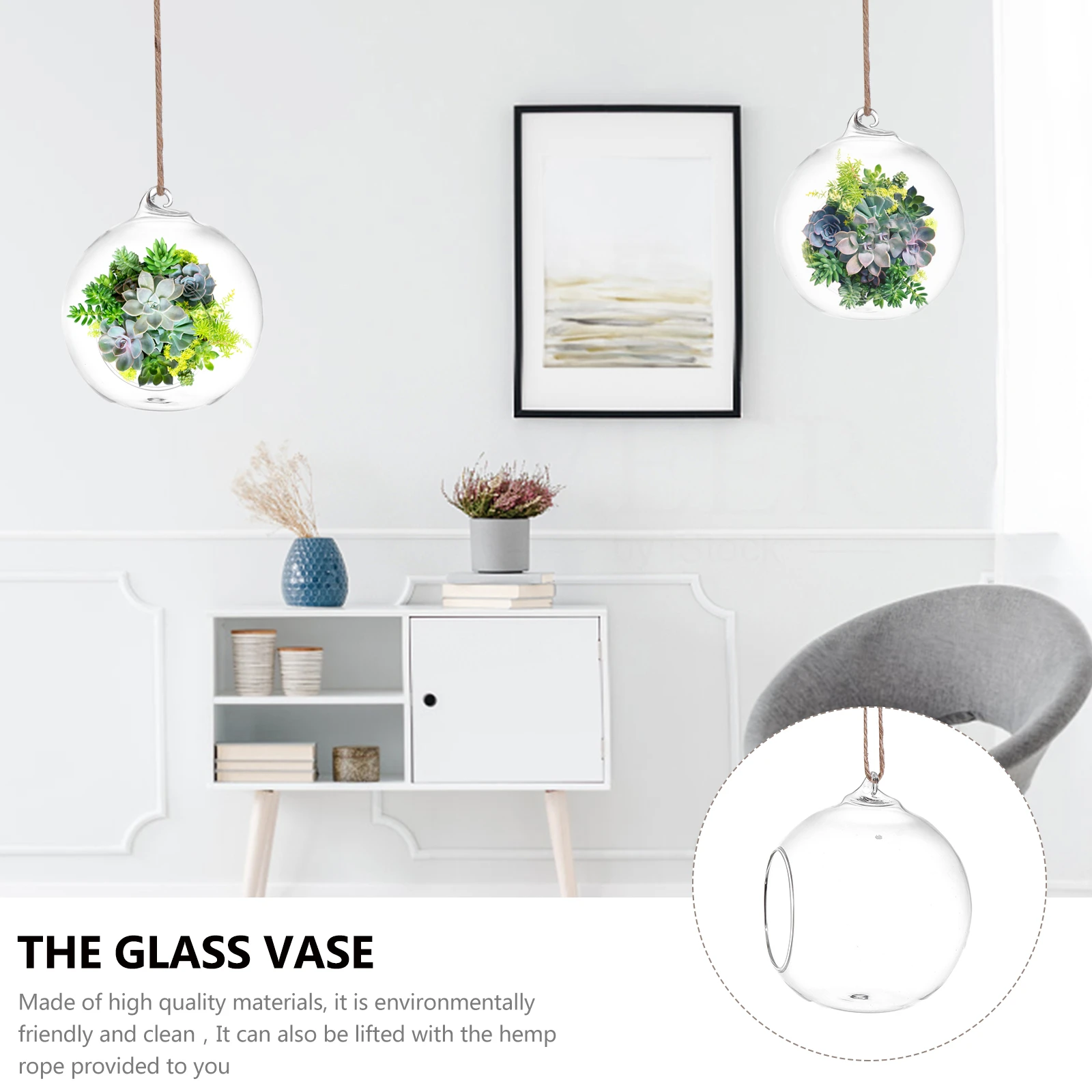 

6Pcs Elegant Glass Terrarium Holder for Succulent Plants Hanging Or Tabletop Use Home Decor Indoor Space Beautifier