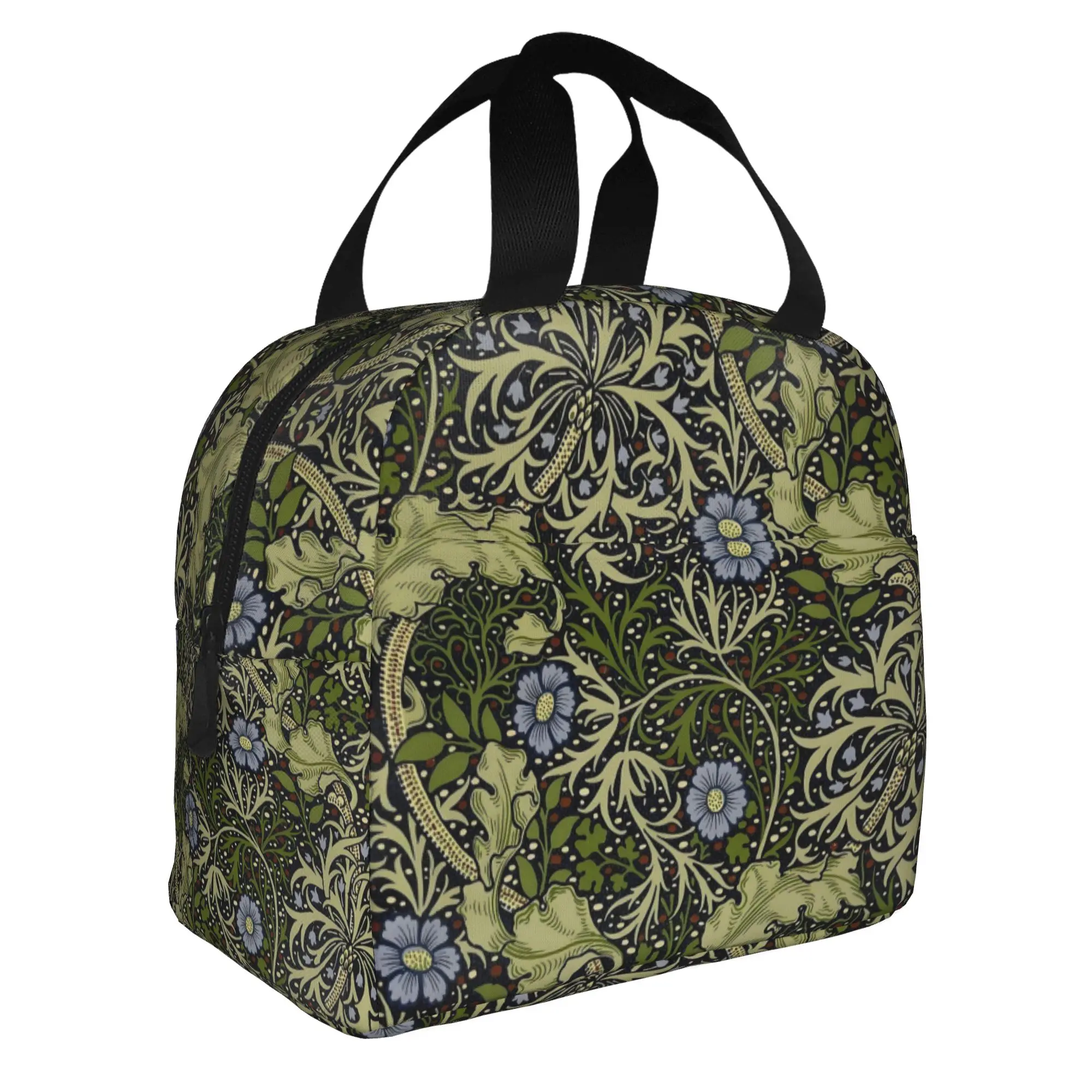 William Morris Lunch Bag Women Carpet Print Cooler Warm Insulated Lunch Box for School