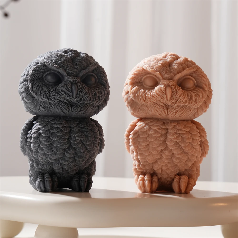 

Cute Owl Candle Silicone Mold DIY Animal Sculpture Beeswax Soy Wax Candle Mold Aromatherapy Gypsum Plaster Soap Mold
