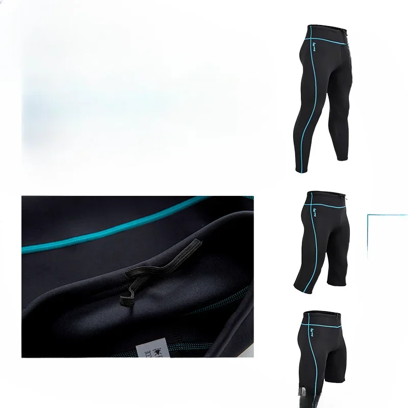 بنطال رياضي منقسم للرجال والنساء ، بدلة ركوب أمواج سميكة ، بدلة باردة ، ملابس سباحة دافئة بحبل ، 2 * * ، جديد