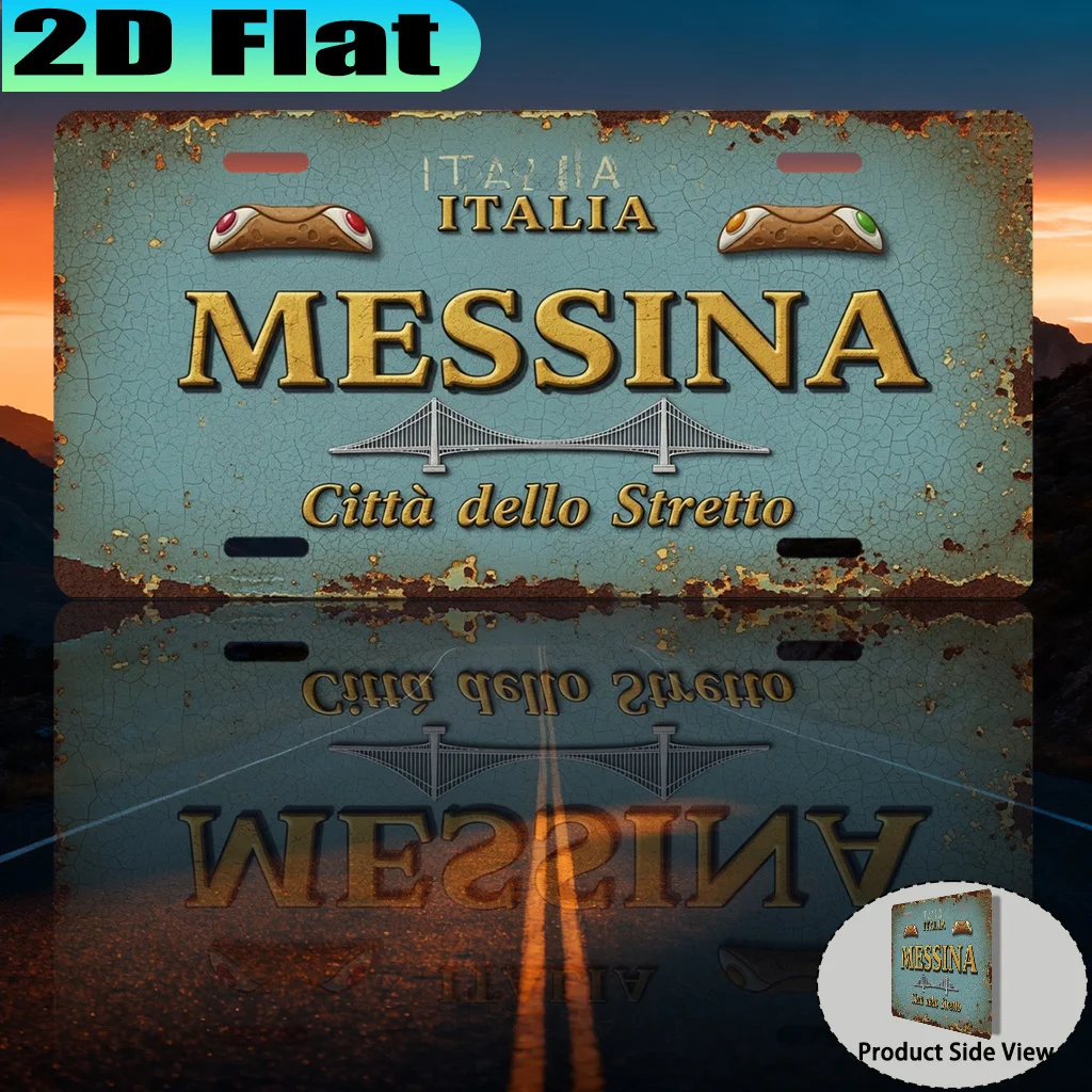 2D Flat 1 Milan Canal City Retro Aluminum Sign Ornament, Italian Canal Style,Perfect for Leisure Balcony,No Electricity Required
