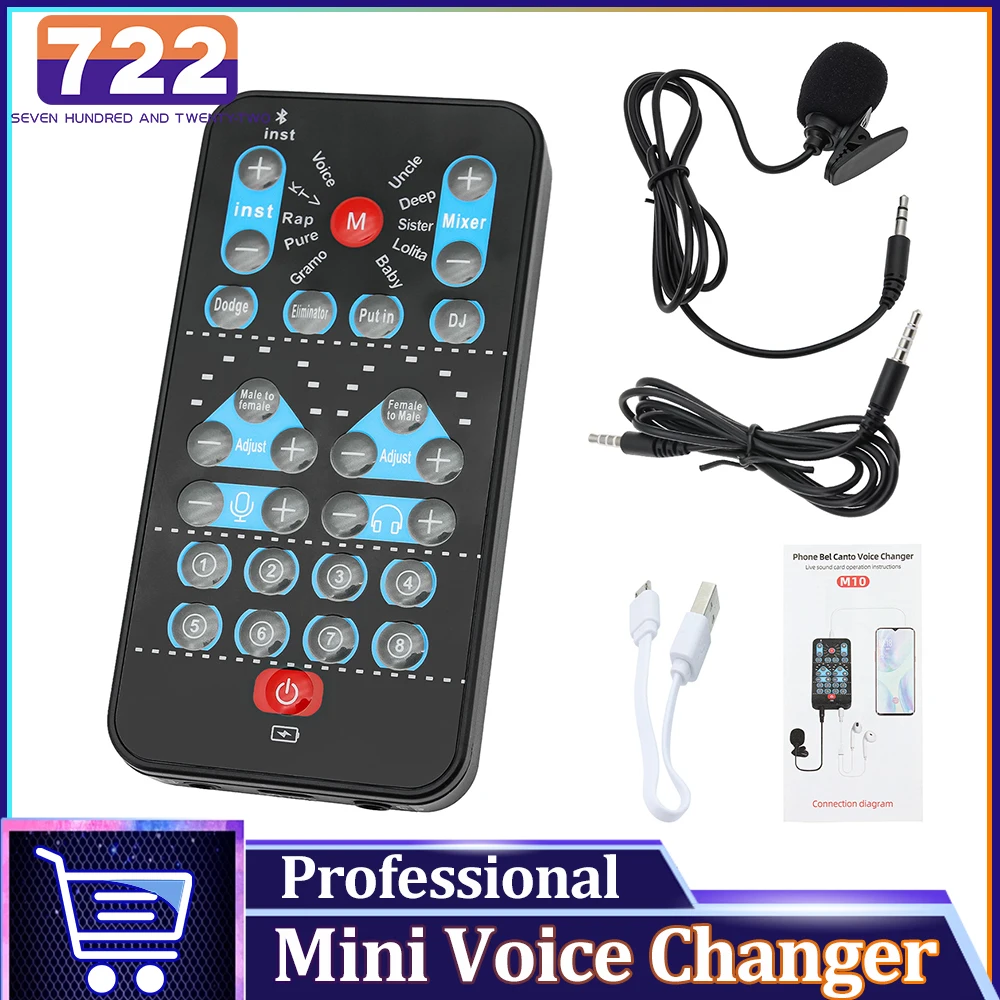 HD Voice Changer Device Multi Languages Karaoke Function Beautifying Universal Portable Sound Changer Card Fine Tuning for Live