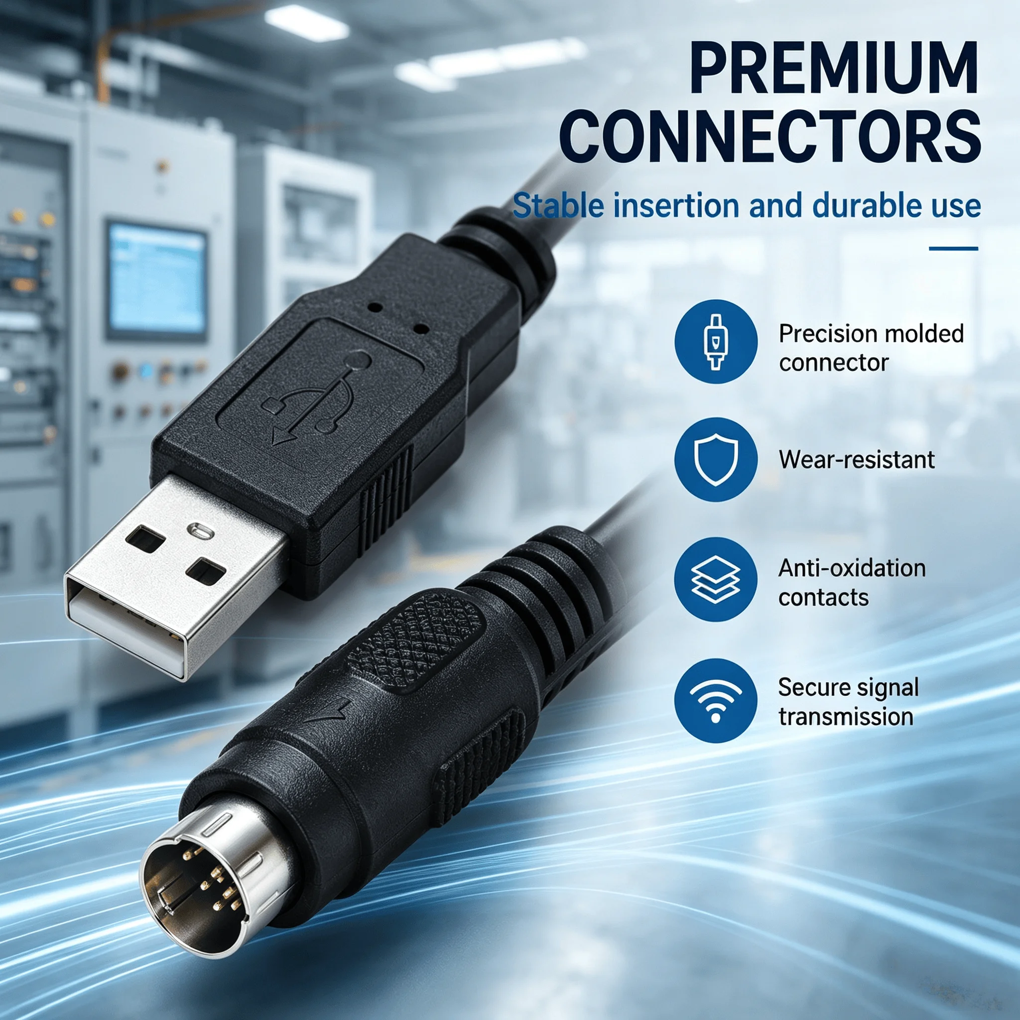 USB-PWS6600 Programming Cable for HITECH PWS5600 PWS6600 HMI, USB to DB9 RS232 Upload Download Communication Cable, 3M