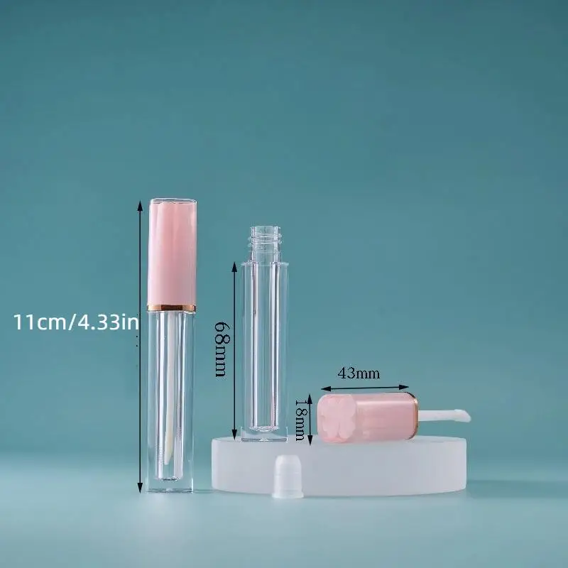 1 pz Vuoto 4 ml Trasparente Lipgloss Tubi Con Pennello Rotondo Cosmetico Lipgloss Tubo Trasparente Balsamo per le labbra Riutilizzabile Bottiglia Riutilizzabile