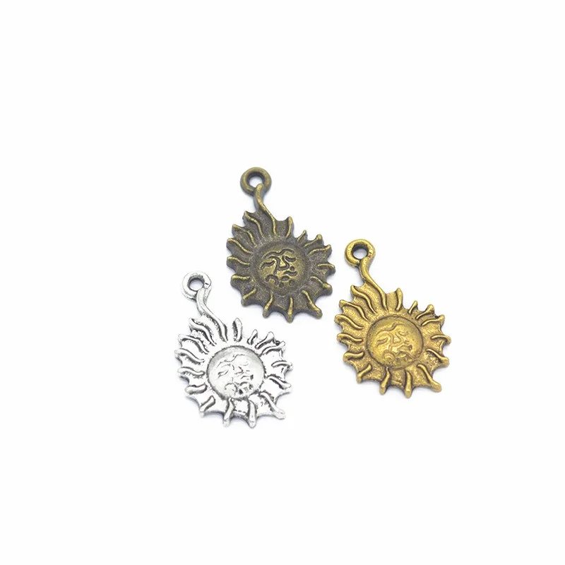 20pcs 3 colors Alloy sun Charms Fit Pendants & Necklace Jewelry Findings DIY Handcraft jewelry accessories 23*14mm L207