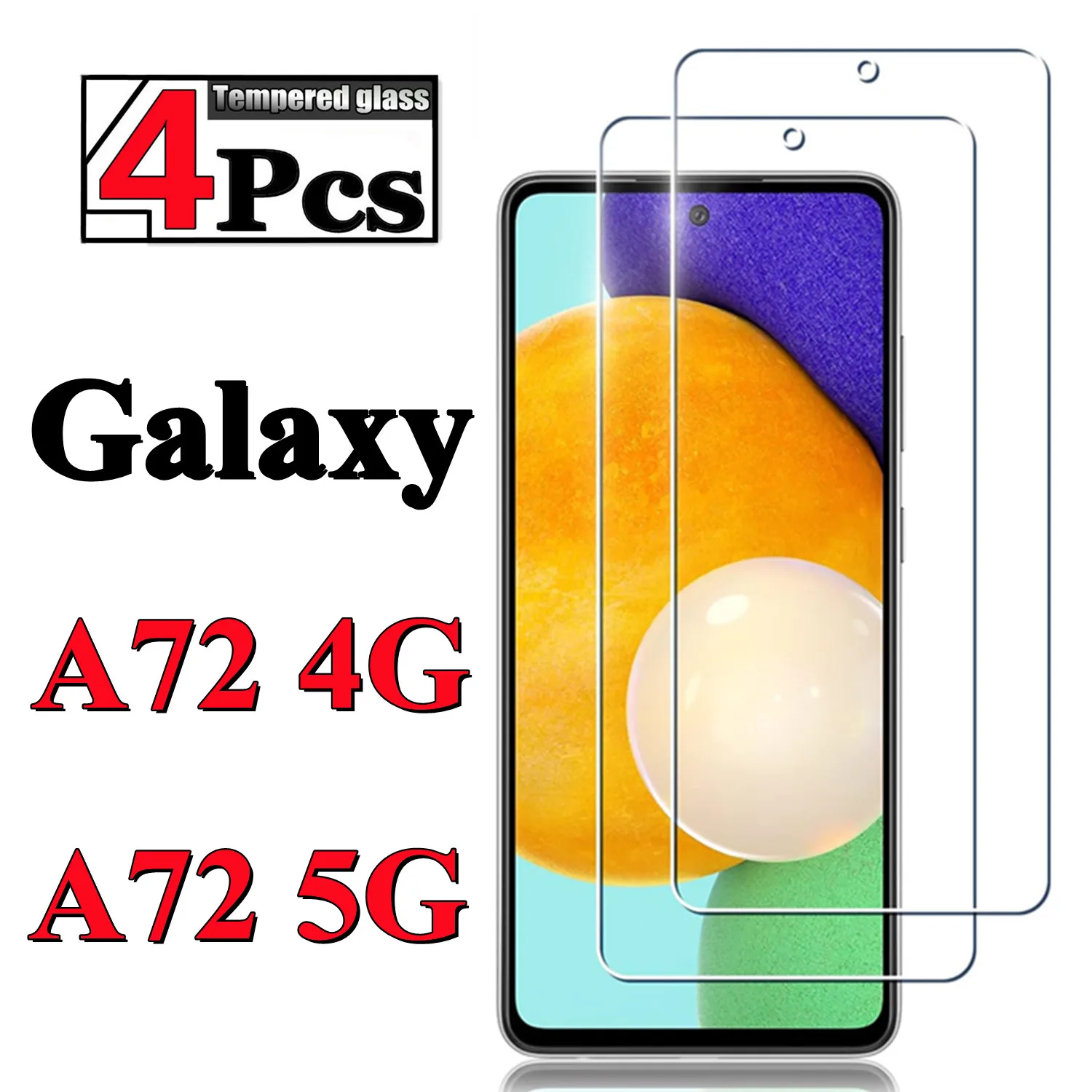 

1/4 piece of glass film suitable For Samsung Galaxy A72 4G-5G tempered glass high-definition anti drop screen protector