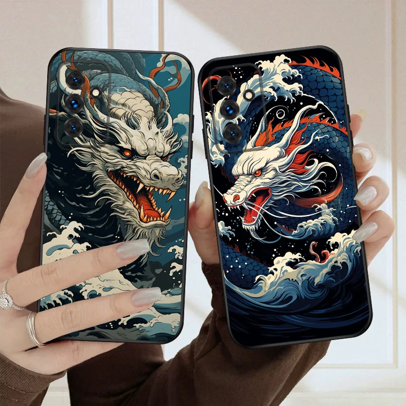 

Sea White Dragon For Samsung S20FE S 21 22 23 FE 24 Plus 25 Ultra Galaxy M23 32 34 35 52 53 54 55 5G silicone soft phone case