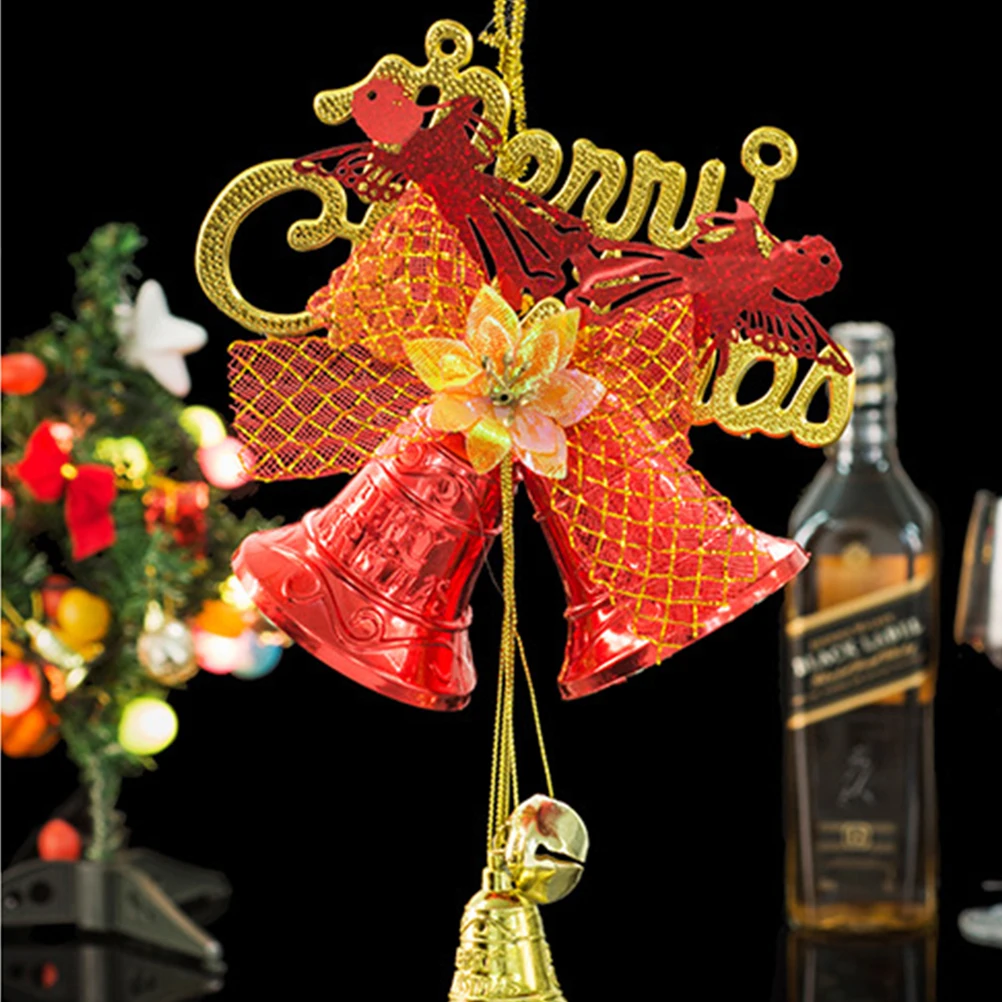 

2pcs Christmas Bell Pendants Lightweight Xmas Tree Hanging Ornament Decorative Bells For Home Party Window Door Xmas Accessory