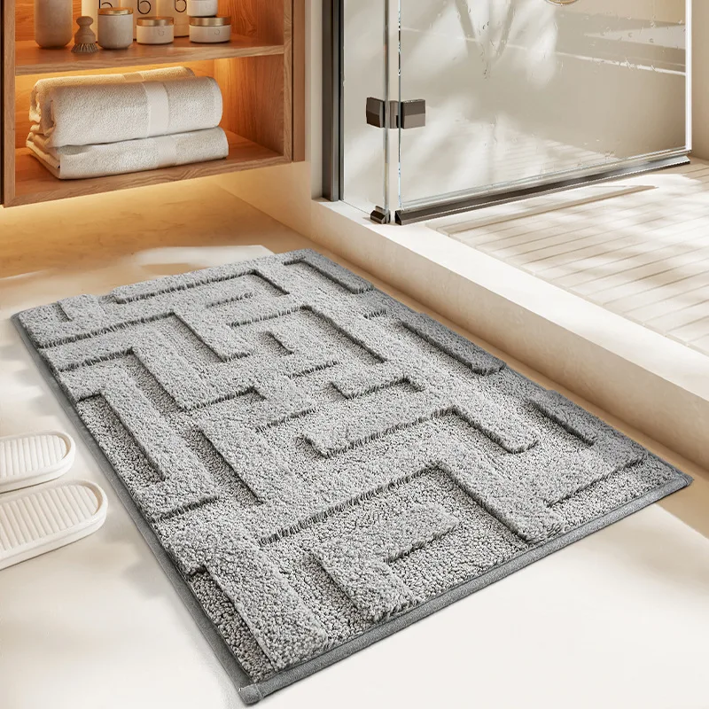 Inyahome Bathroom Floor Mats Fluffy Microfiber 40x60cm 50x80cm 60x90cm Bathroom Carpets Microfiber Tufted Mat коврик для ванной