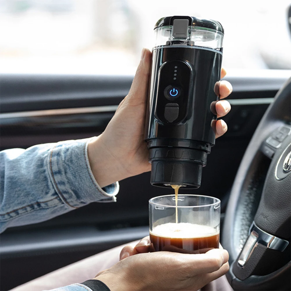 Portable Rechargeable Car DC12V Espresso Coffee Machine  Mini Espresso Coffee Cup for Capsule Coffee Powder