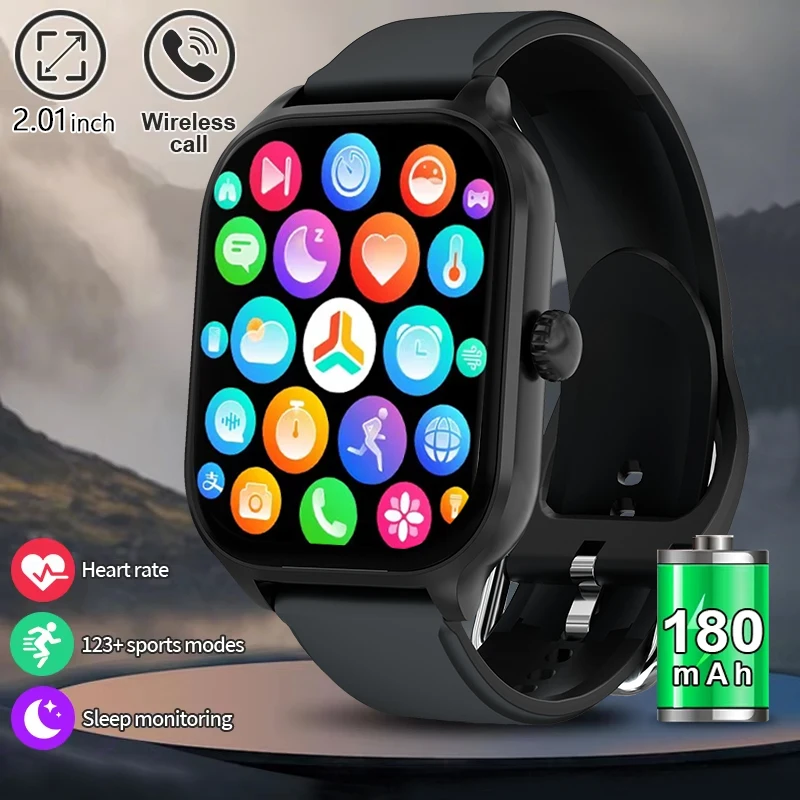 2025 New H9 Pro MAX 2.01-inch Voice Assistant HD Display Bluetooth Call Message Alert GPS Sport Mode Smartwatch For Xiaomi WoMen