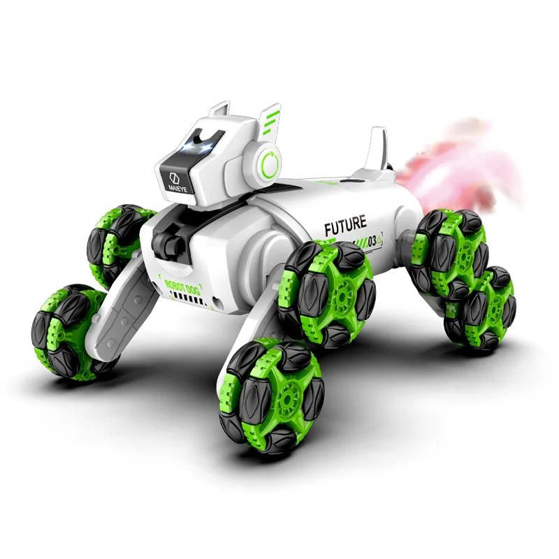 2.4g Remote Control Children'S Eight-Wheel Stunt Four-Legged Robot Dog 360-Degree Drift Dual-Mode Watch Sensing Toy Car Gifts