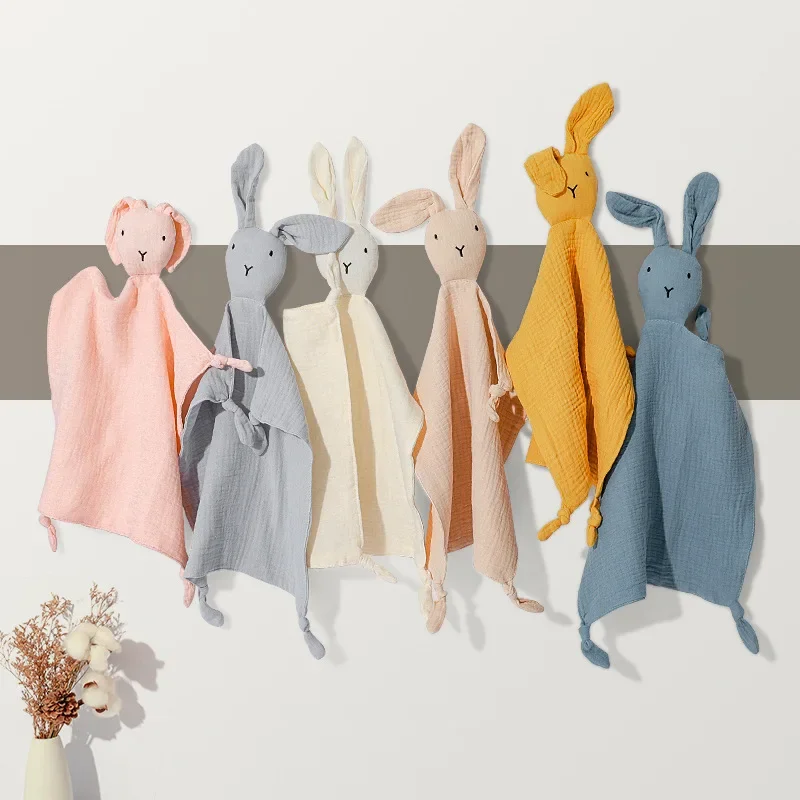 

Baby Cotton Muslin Comfortable Blanket Cute Infant Kids Sleep Appease Towel Children Rabbit Saliva Scarf Gauze Blankets