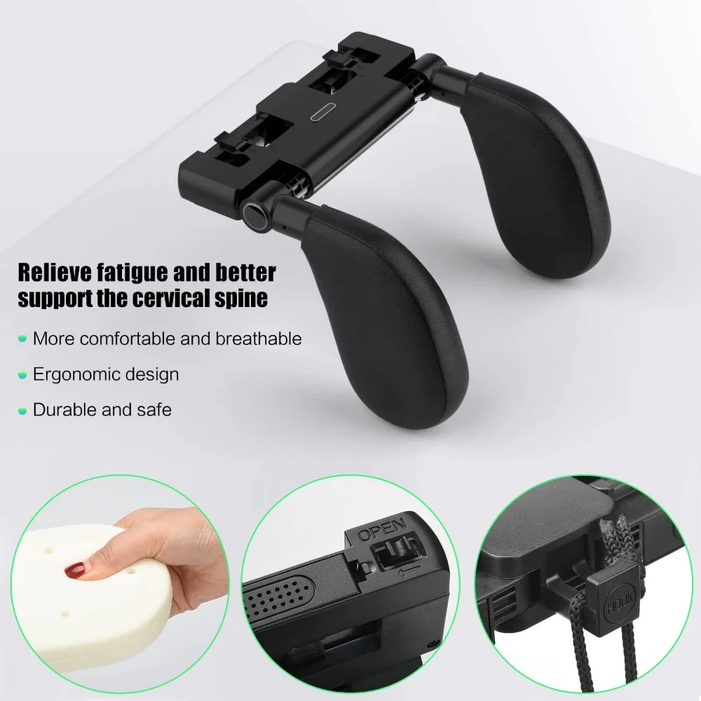 وسادة مسند رأس السيارة - وسادة دعم للرقبة والرأس قابلة للتعديل لمقاعد السيارة والسفر والنوم #3
