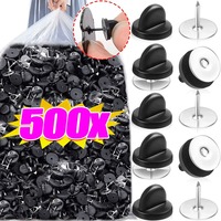 500/50pcs PVC Rubber Pin Backs Butterfly Clutch Tie Tack Lapel Holder Clasp Pin Cap Keepers for Uniform Badges Replacement