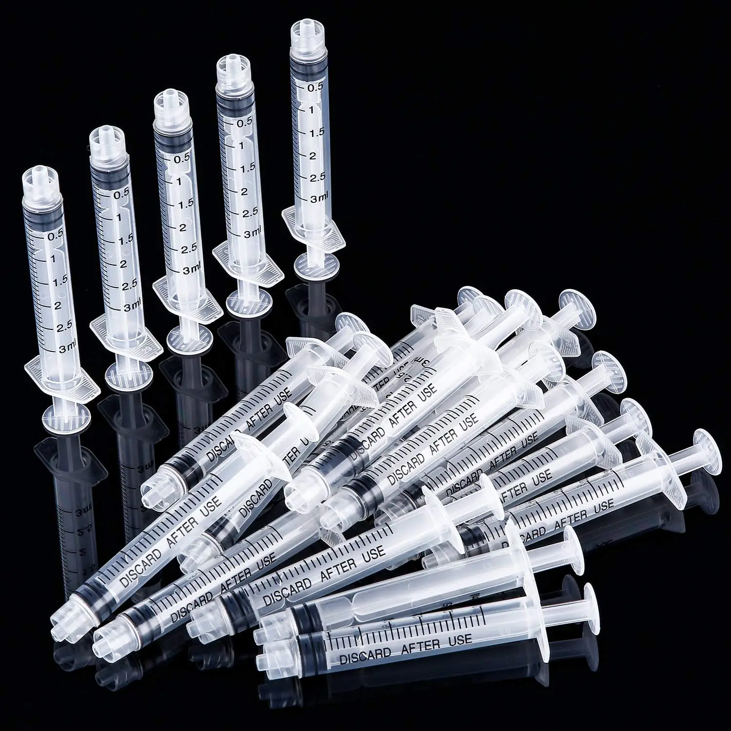 

3ml Luer Lock Syringe (20pcs), No Needle - for Measuring, Refilling Oil/Glue & Feeding