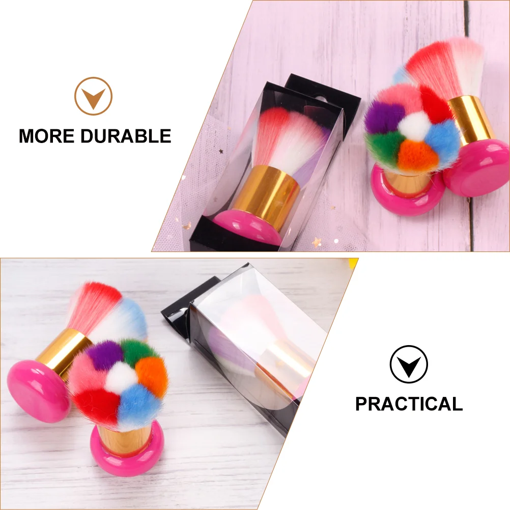 Rainbow Nail Dusting Brush For Acrylic Nails Acrylic Brush Supplies Dust Remover for Cleaner Tools Manicures Fiber Wool Dust