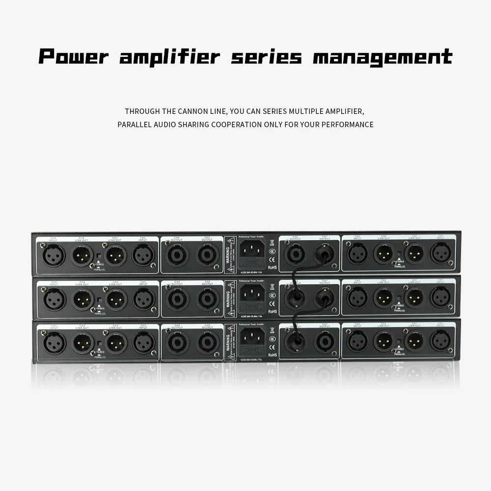 GOOERMI Professional 1U Digital Amplifier 4*2000W 4Channel Power Amplifier Stereo Sound System Audio Class D Amplifier For Stage