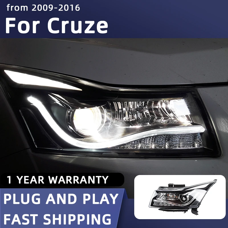 

Стайлинг автомобиля, передняя фара для Cruze светодиодный ная фара 2009-2016 Chevrolet Cruze, передние фары, дневные ходовые огни, фотообъектив для автомобиля