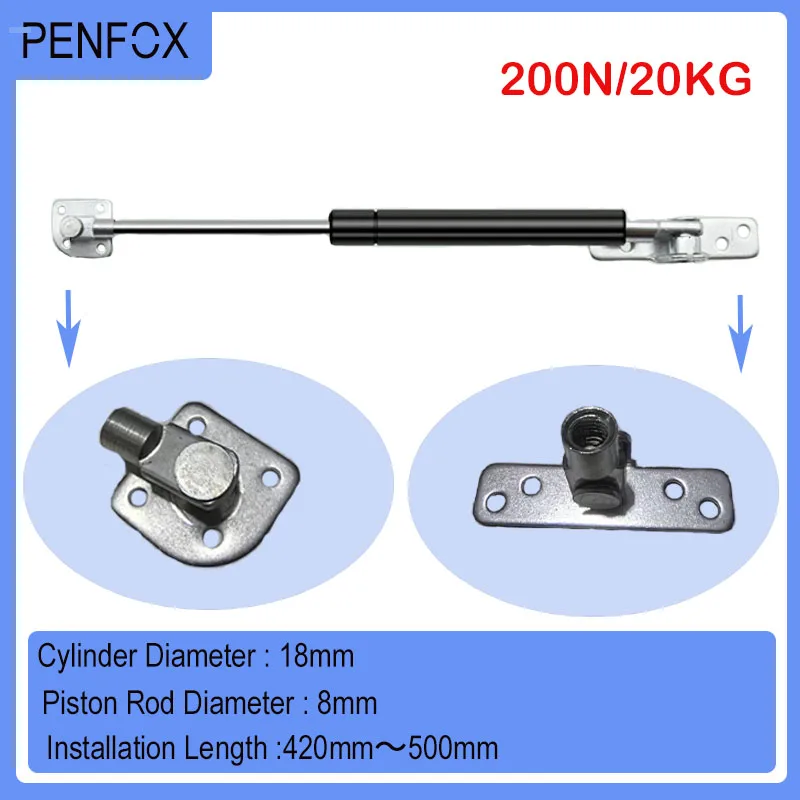 1 PC 420mm-500mm 200N/20KG Gas Spring Cabinet Hinge Skylight Door Lift Support Hydraulic Kitchen Cupboard Furniture Hardware