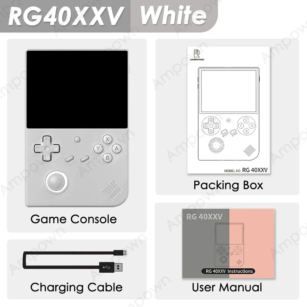 ANBERNIC RG40XXV Handheld Gameconsole 4'' IPS-scherm Joystick RGB-verlichtingseffect RG 40XXV Video-uitvoer E-book MP4 Streaming Cadeau