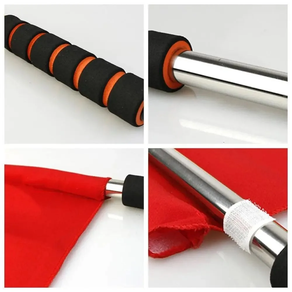 Professional Referee Flag with Sponges Handle Waterproof Linesman Flags Multi-color Signal Flags Volleyballs Football Supplies