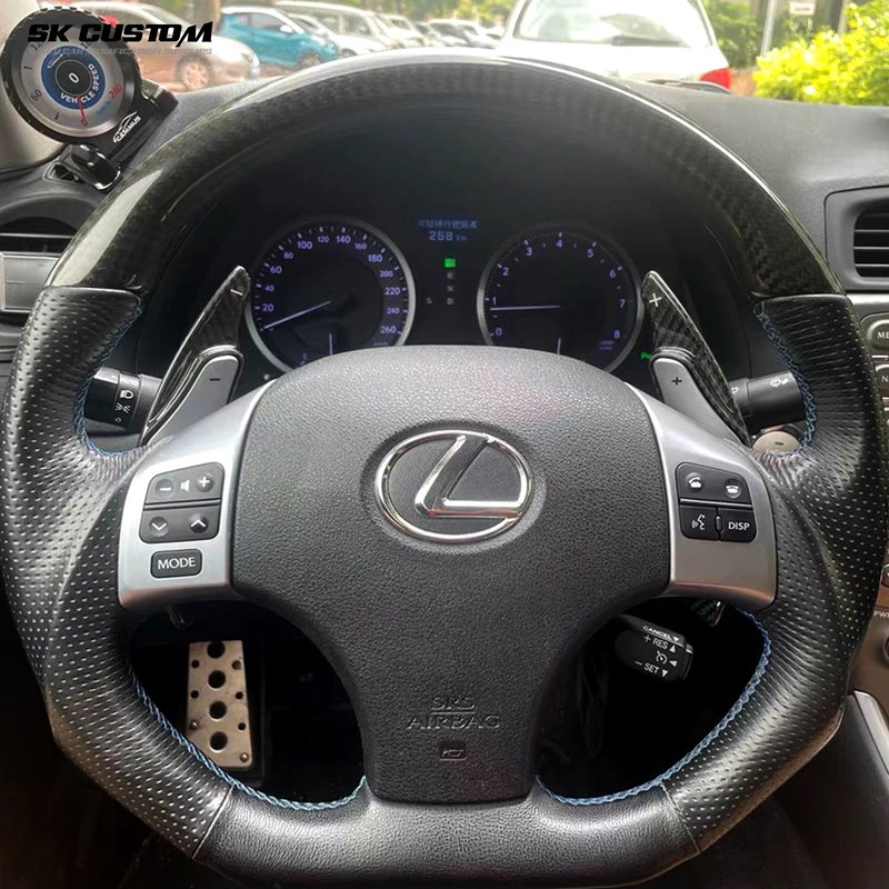 SK PERSONALIZADO Para Lexus Volante Pás 2006-2012 Velho IS 250 300 Fibra De Carbono Deslocamento Pás Modificação da decoração Do Carro