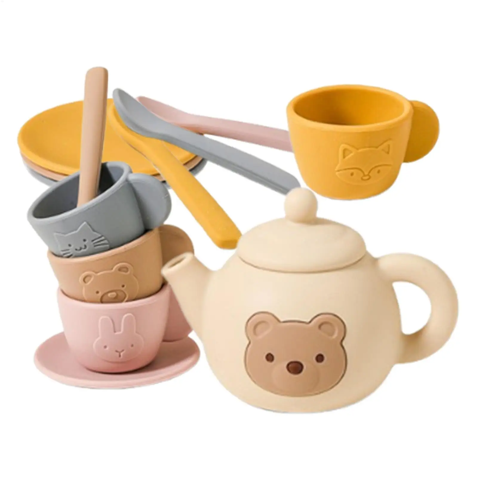

Силиконовый набор для чаепития, ролевая игра, чайный сервиз для малышей, развитие моторики, ролевая игра, игрушка для детей 3-6 лет, девочек и мальчиков, праздник