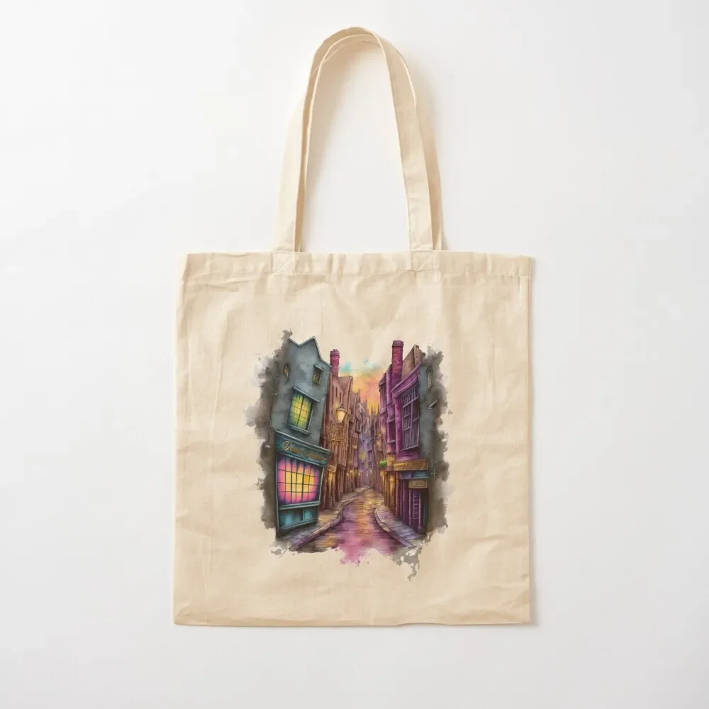 

The Alley II - Watercolor Art - Fantasy - Harry Tote Bag tote bag university Woman shopper bag Reusable bags