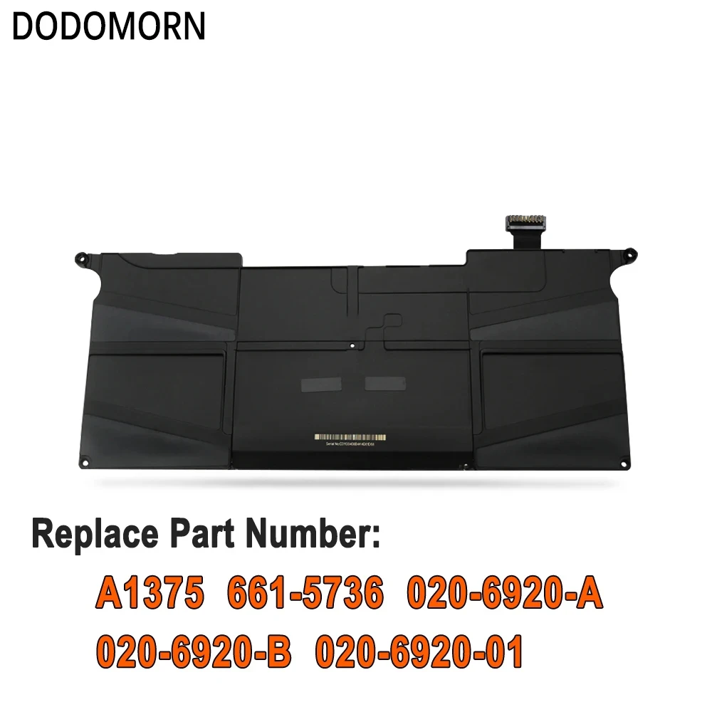 DODOMORN-batería A1375 para ordenador portátil, accesorio para Macbook Air 11 "A1370 Late 2010 MC505 MC506 MC507LL/A 661-5736 020-6920-01 020-6920-B/A 35Wh