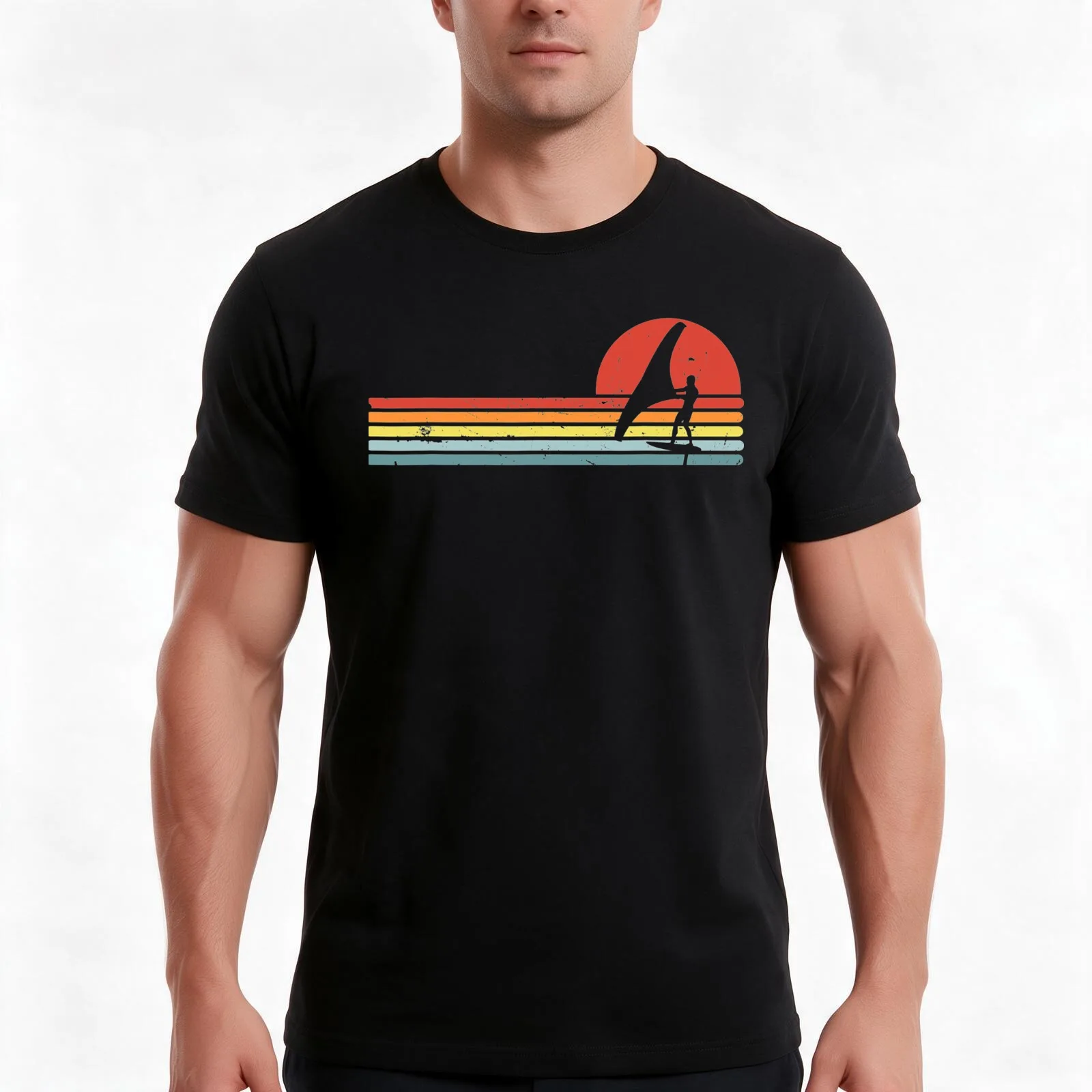 Wing Foiling Foil Surf Surfing Foiler Retro Vintage Surfer T-Shirt Summer Casual Cotton Tee Oversized Streetwear Tops