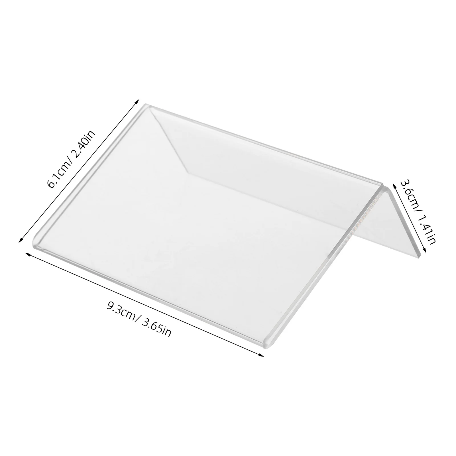 10 Buah Tempat Label Akrilik Transparan, Penyangga Display Harga Kecil, untuk Meja, Konter, Toko Ritel, Rak