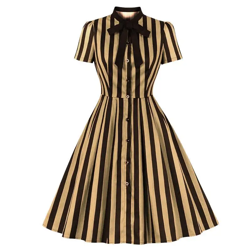 

Women's Plaid Print Collared ket Vintage Skirt Button irt Dr loween Stage Performance Costume Faionable Ethnic Wear