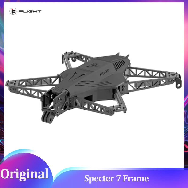 

Рама для FPV-дрона iFlight Specter 7, толщина лучей 4 мм, колесная база 306 мм, для FPV-фристайла и гонок на дальние дистанции