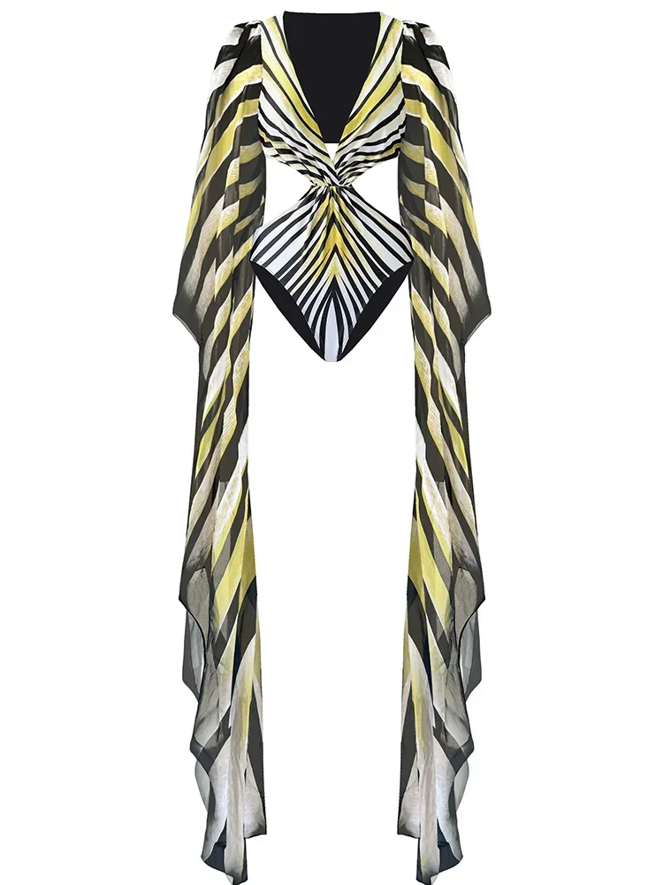 2025 ใหม่สําหรับสตรีชุดว่ายน้ําเซ็กซี่แฟชั่นพิมพ์ชุดว่ายน้ําชุดว่ายน้ํา Beachwear ชุดว่ายน้ํา One Piece