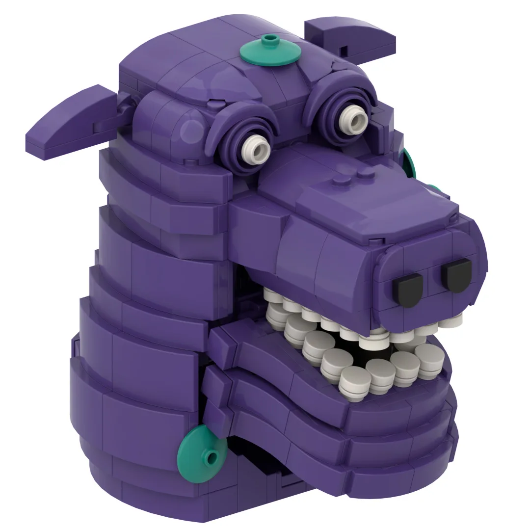 New Chapter Garten of Banban 8 Purple Dog Evil Hippopotamus Mask Model  BUilding Blocks Sets Puzzle Construction Toys Creative view 3