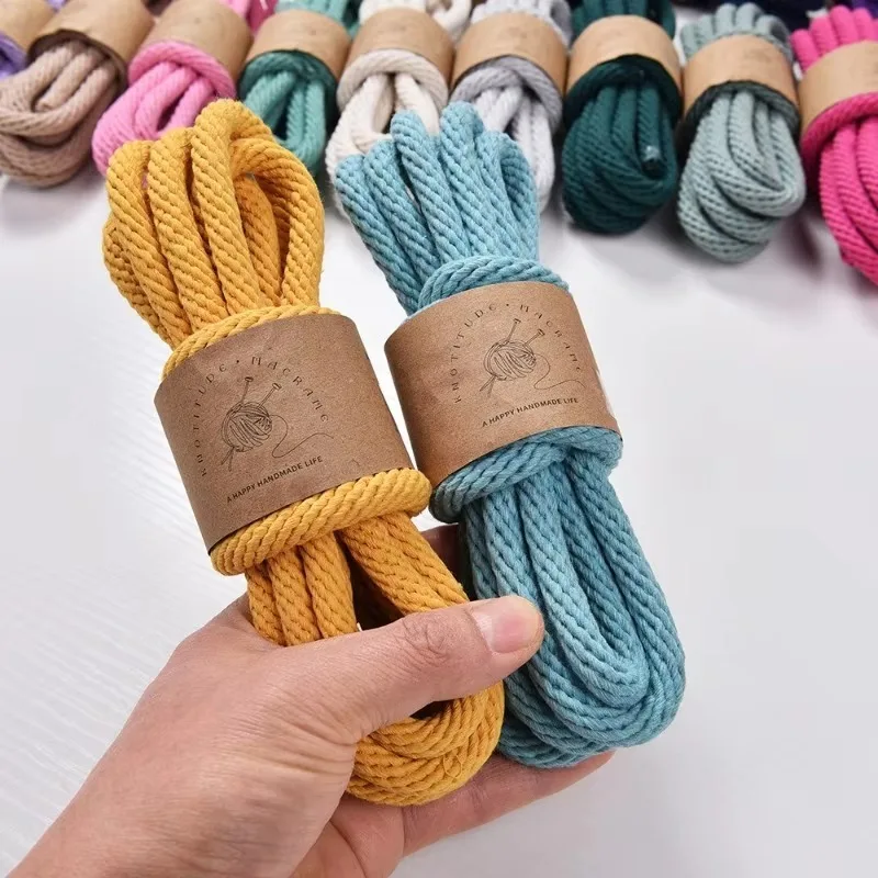 3M/10mm Twisted Thread Core Cotton Rope  Screw Texture Wear Resistant Cord for Outdoor Dog Leash DIY Handmade Macrame Craft