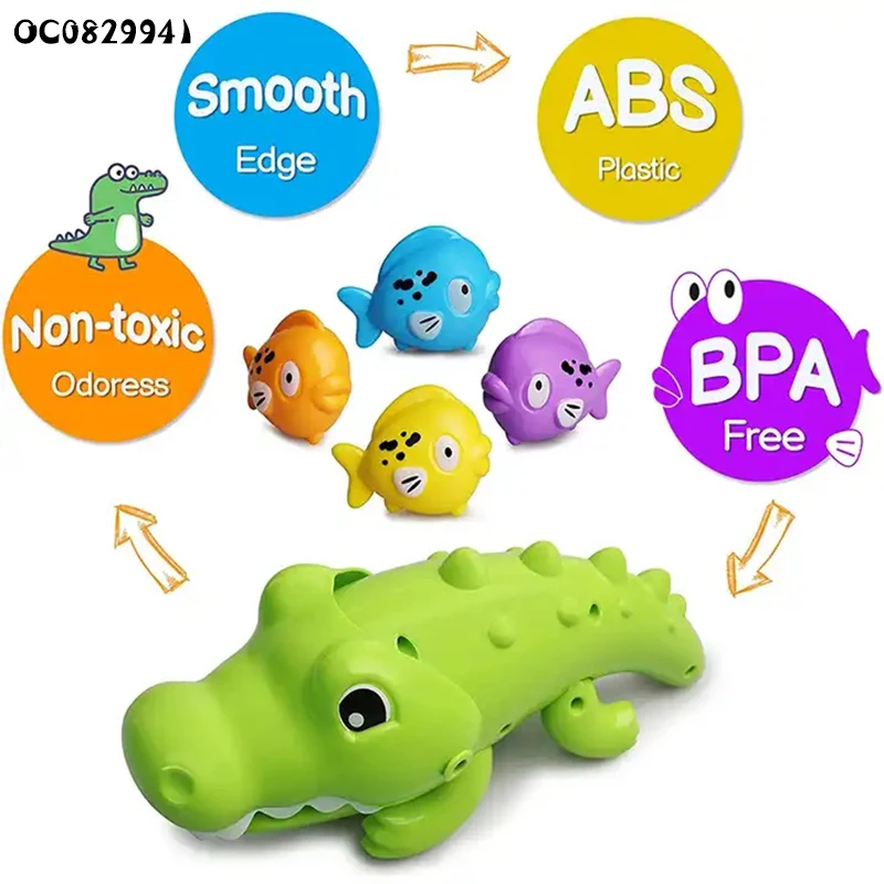 New Summer Plastic Baby Crocodile Bath Toys Fishing Catching Games For Toddlers kids toys for playing water