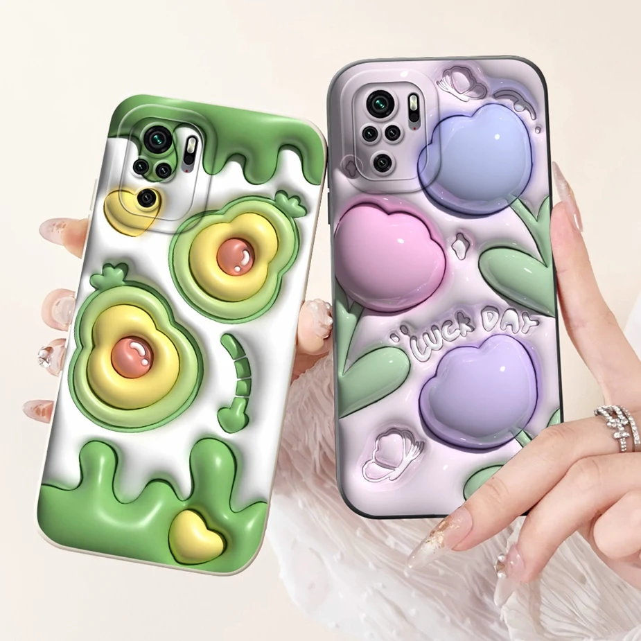 For Xiaomi Redmi Note 10 4G Case Note 10S Fashion Candy Painted Cover Soft Silicone Case For Redmi Note 10 Pro Max Note10 S Bags