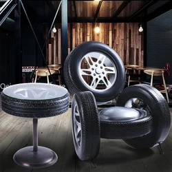 Nordic Chair Eetkamerstoelen Bar Stool Tabouret De Bar Retro Wrought Iron Table Et Chaise Creative Tire Sofa Meubles De Salon