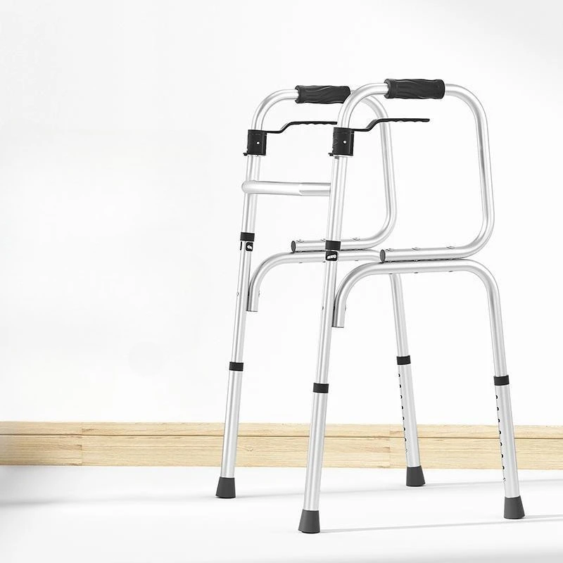 Lightweight Foldable Elderly Walking Aids, Rehabilitation Assistance Walking Walkers, Four-legged Walking Stick, Handrail Frame