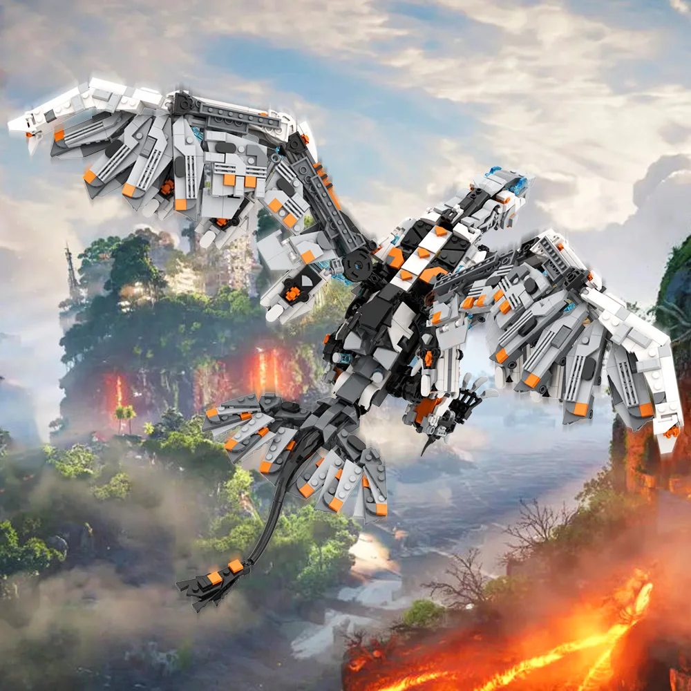 Gobricks MOC لعبة الأفق الدوار اللبنات نموذج العاصفة الطيور الوحش الطوب لتقوم بها بنفسك تجميعها لعبة للأطفال هدية