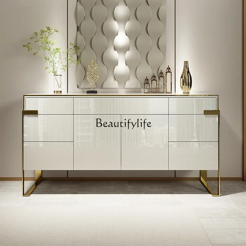 

FG11Italian light luxury dining side cabinet modern minimalist door cabinet living room wall decoration storage