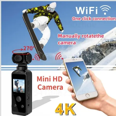 포켓 4K 미니 WiFi 액션 카메라 잠수정 헬멧 캠코더 보안 보호 전문 야외 휴대용 비디오 레코더