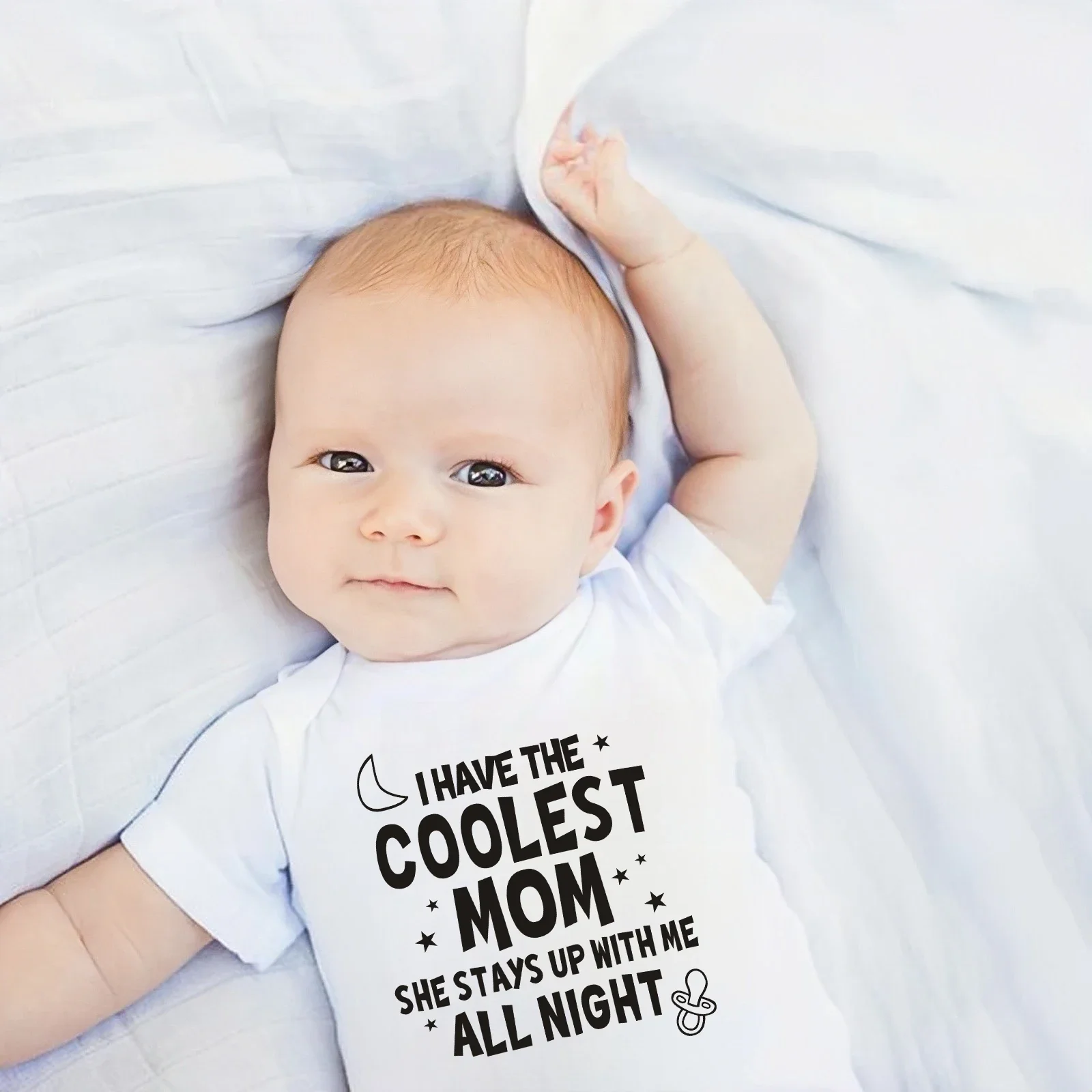 I Have The Coolest Mom Printed Printed Infant Romper Newborn Summer Bodysuit Baby Short Sleeve Jumpsuits Toddler Clothes Outfit