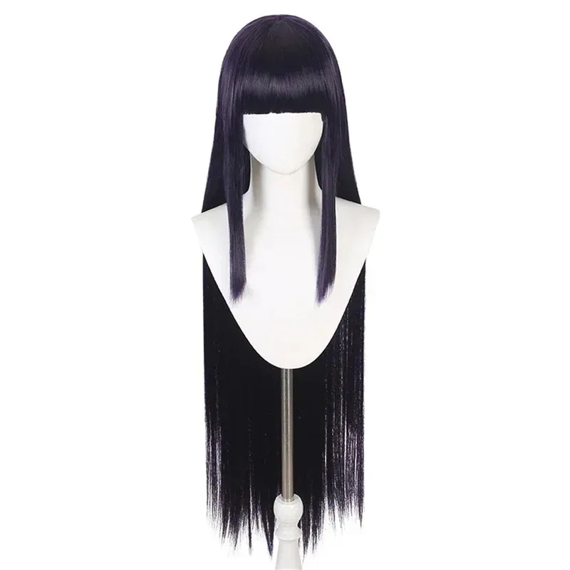 

Cosplay Hinata Hyuuga Dark Blue 40 Inch Long Straight Wig Blunt Bangs Cute Girl Anime Comic Con Coser Wig Daily Party And Use